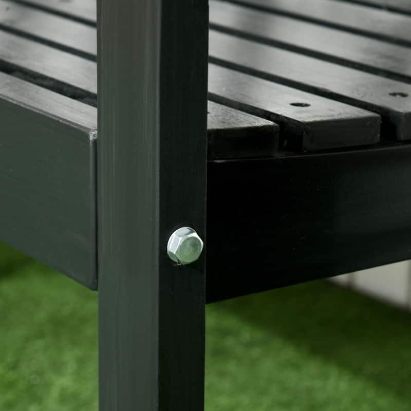 Outdoor 3 Person Garden Bench with Backrest and Armrests