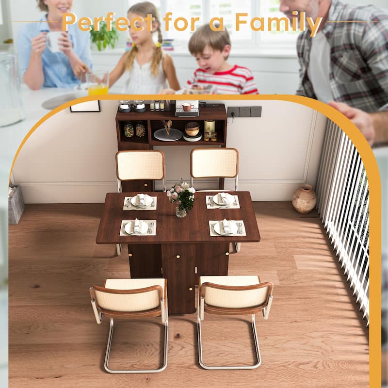 Multifunctional Folding Dining Table with Wall-Mounted Sideboard & Storage for Small Apartments - 37.4”L x 11.8”W x 43.3”H