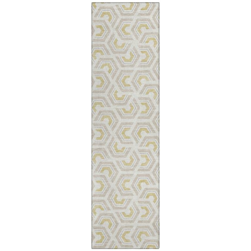 Machine Washable Indoor/ Outdoor Modern Zoa Chantille Rug