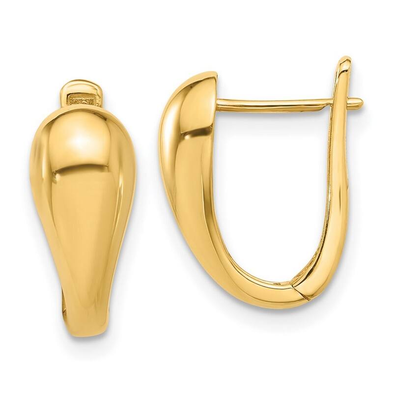 Curata 14k Yellow Gold Polished Hinged Earrings - 15.4x11.4mm