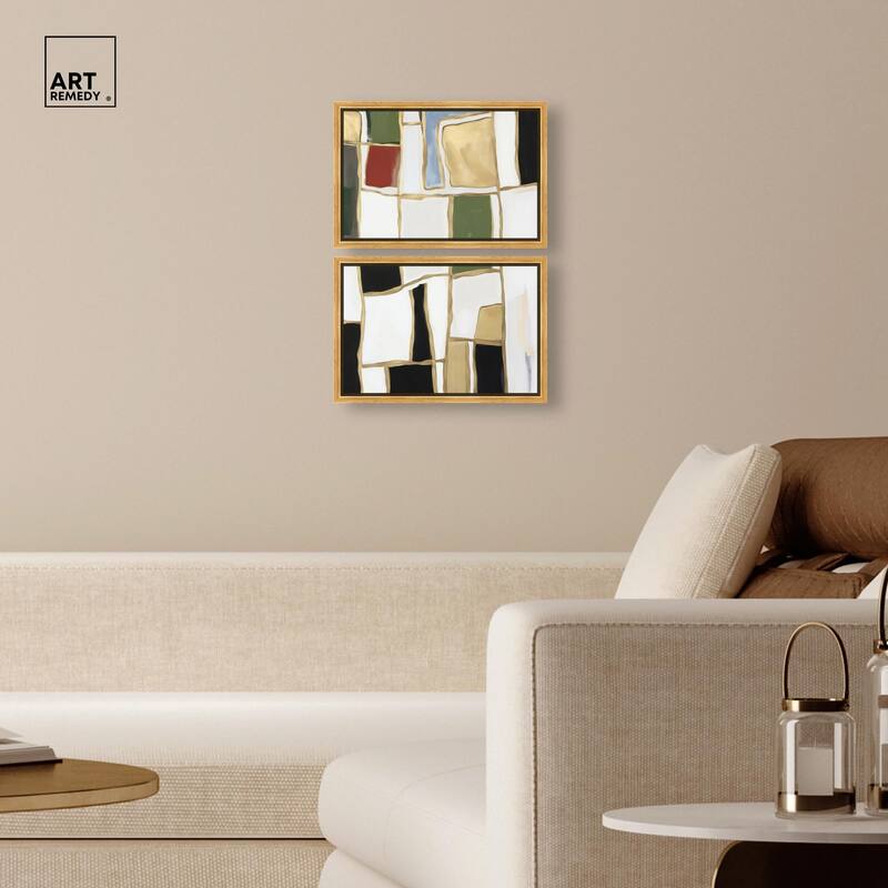 Kiss in Abstraction Canvas Set of 2 by Art Remedy