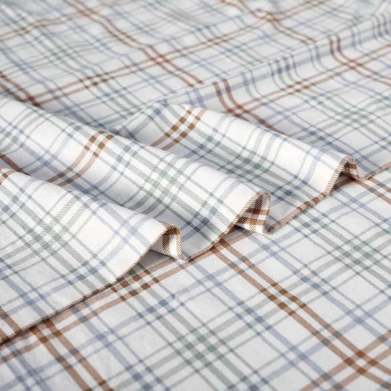 Superior Plaid Flannel Cotton Farmhouse Sheet Set