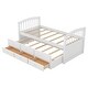preview thumbnail 11 of 30, Rustic Concise Design Twin over Twin Bunk Bed with Build-In Ladder,Trundle and Storage Drawers,Arched Headboard and Footboard