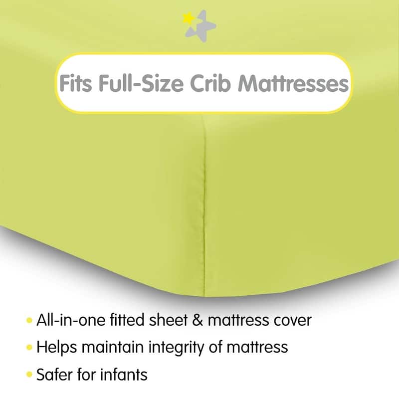 BreathableBaby All-in-One Fitted Sheet & Waterproof Cover for 52" x 28" Crib Mattress (2-Pack)