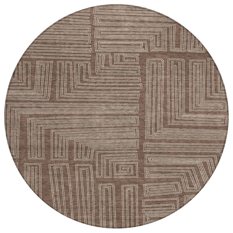 HomeRoots Geometric Transitional Rectangle Outdoor Rug