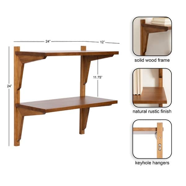 dimension image slide 6 of 9, Kate and Laurel Meridien Mid-Century Wall Shelves