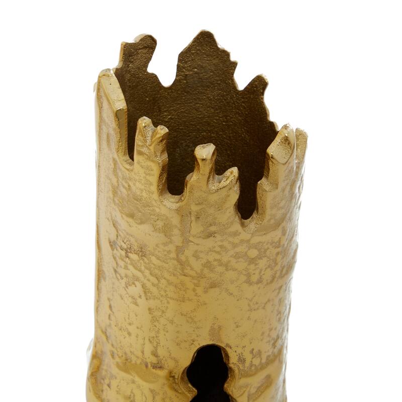 Aluminum Metal Tree Trunk Inspired Decorative Vase - Set of 2 Gold or Silver - CosmoLiving by Cosmopolitan