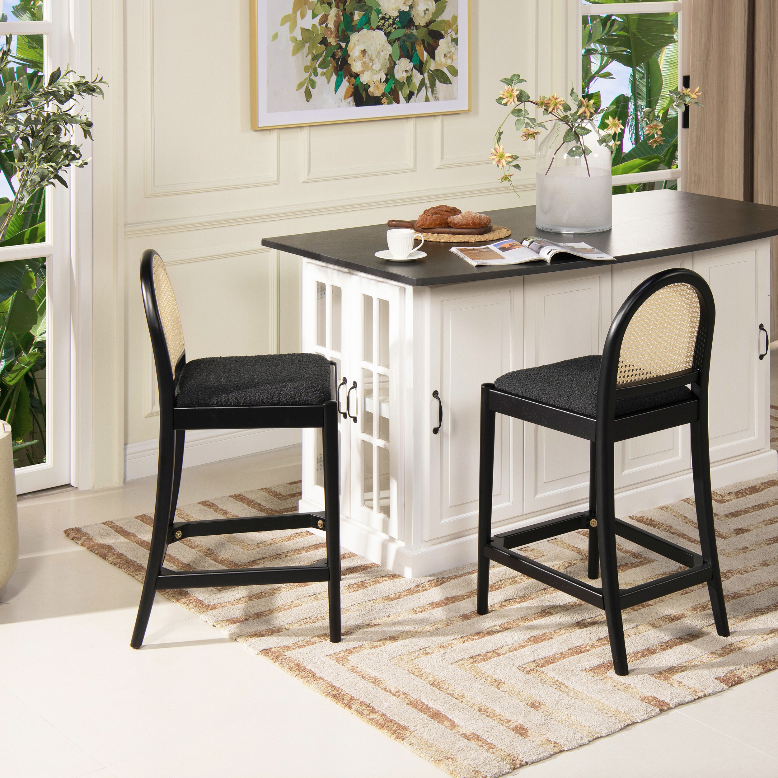 Panama black rattan dining chair outlet