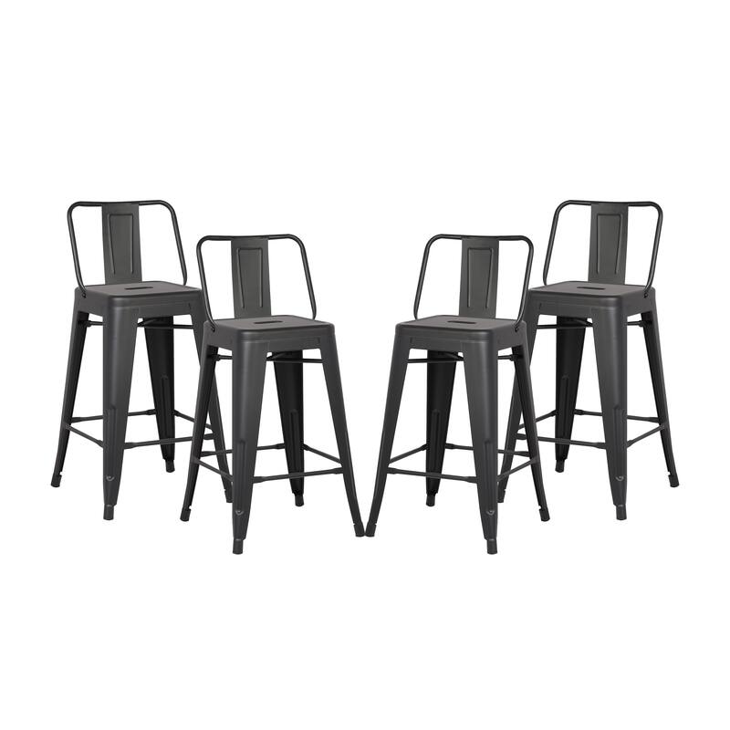 AC Pacific 24 Inch Metal Barstool Set of 2