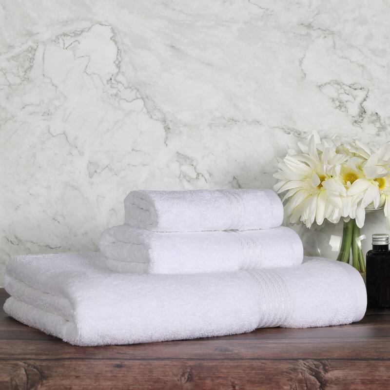 Blue Nile Mills Ibiza Egyptian Cotton 3 Piece Towel Set - White