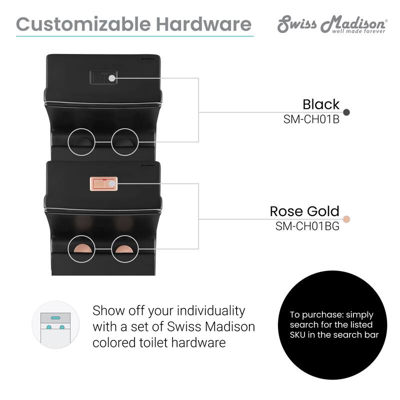Concorde One Piece Square Toilet Dual Flush, Black Hardware 1.1/1.6 gpf