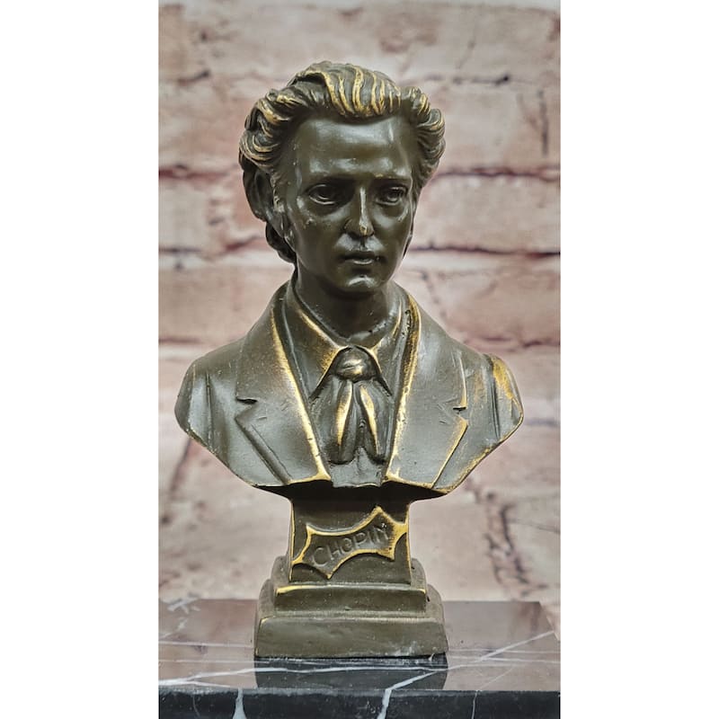 Frédéric Chopin Bronze Bust Sculpture - Romantic Composer Music Art