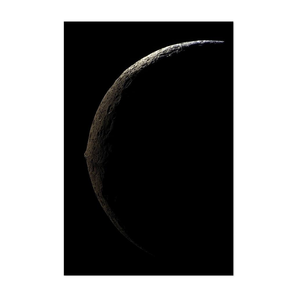 Saturn s moon Iapetus Photography Moon Art Print/Poster