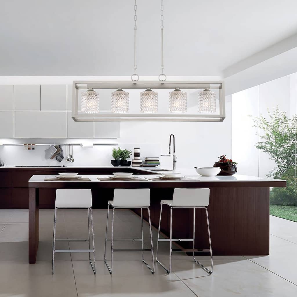 Acroma 5-light Farmhouse Chandelier Rectangle Island Lights for Dining Room