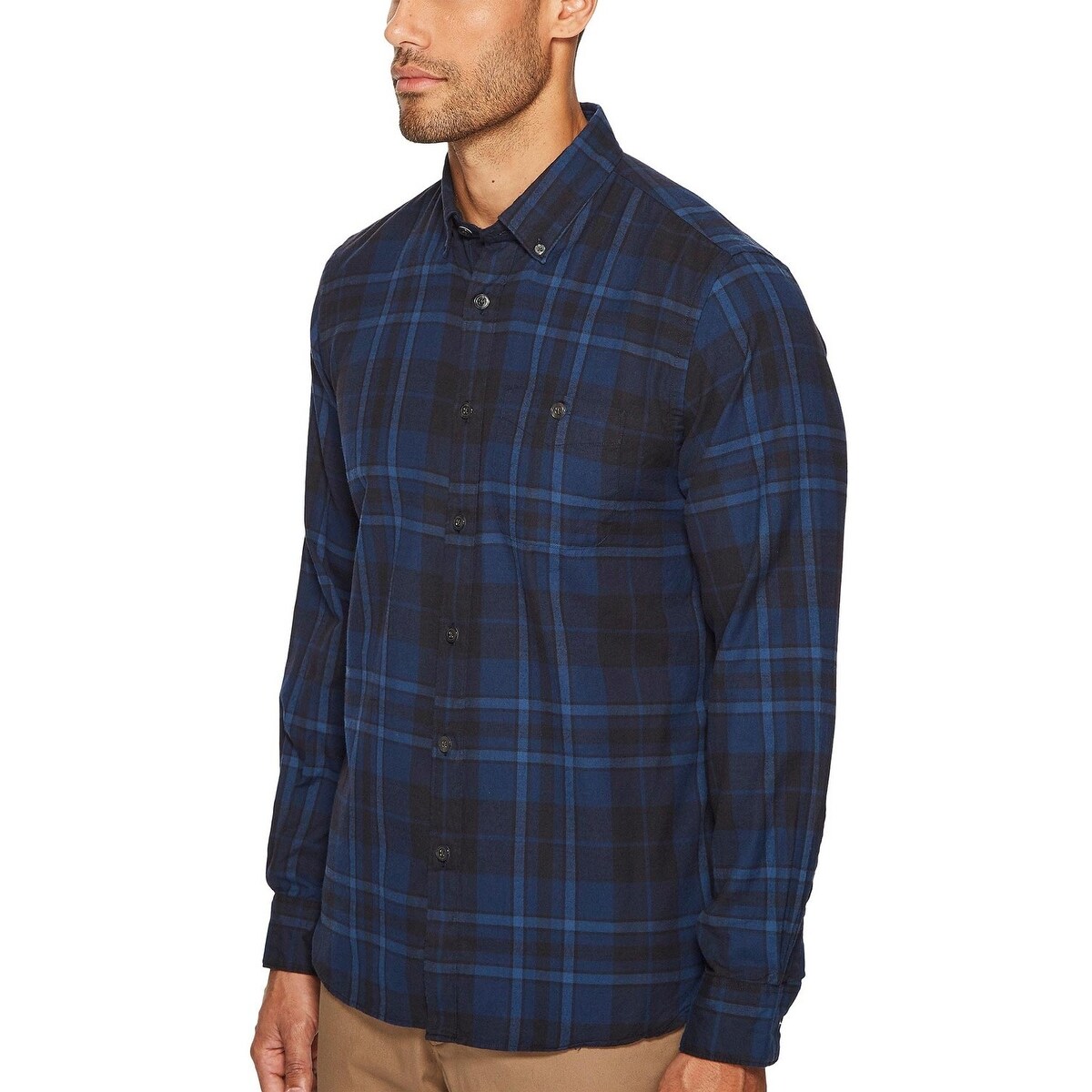 Shop Todd Snyder Plaid Flannel Button Down Shirt Small Blue