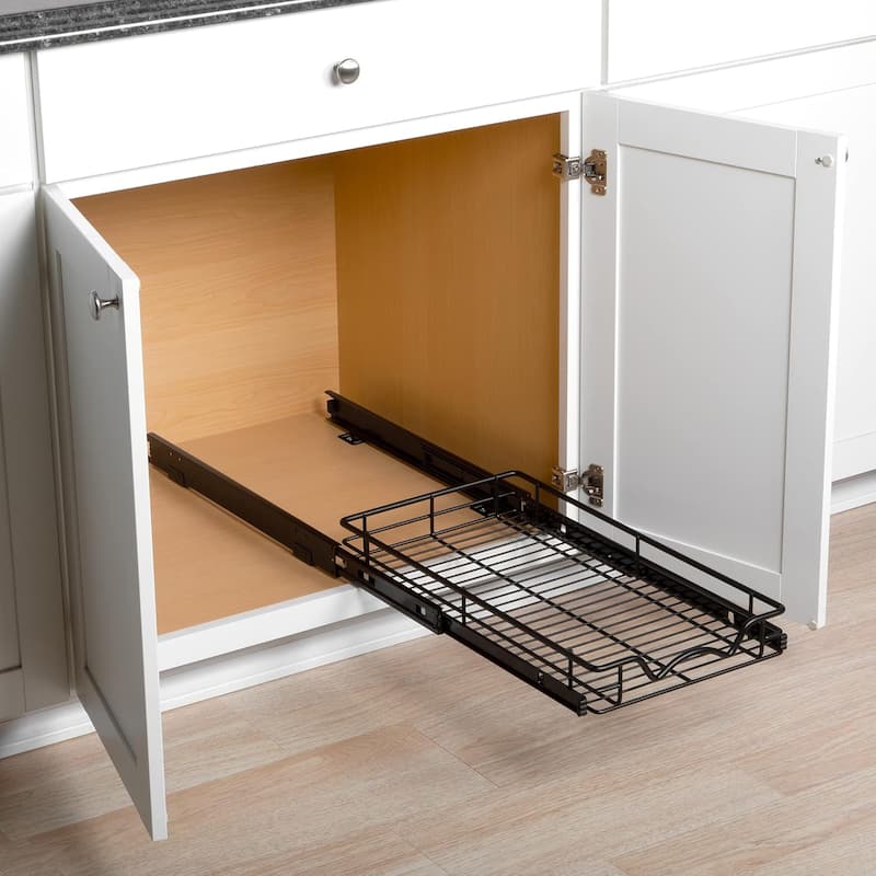 Hold N' Storage - Black Pull Out Cabinet Organizer, Heavy Duty Metal with Lifetime Limited Warranty
