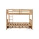 preview thumbnail 10 of 11, Full Over Full Rubber Wood Bunk Bed with Twin Size Trundle,Convertible Ladder and Guardrail