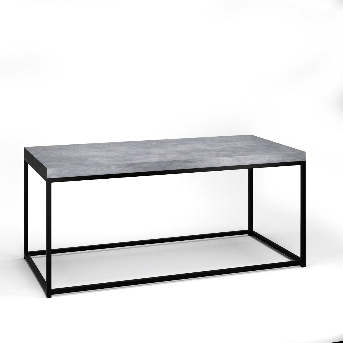 Gymax Modern Rectangular Tail Coffee Table Metal Frame Living Room Furniture Black And Cement Gymax Modern Rectangular Tail Coffee Table Metal Frame Living Room Furniture Black And Cement