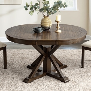 HULALA HOME Transitional Round DINING TABLE with Invisible Stretch ...
