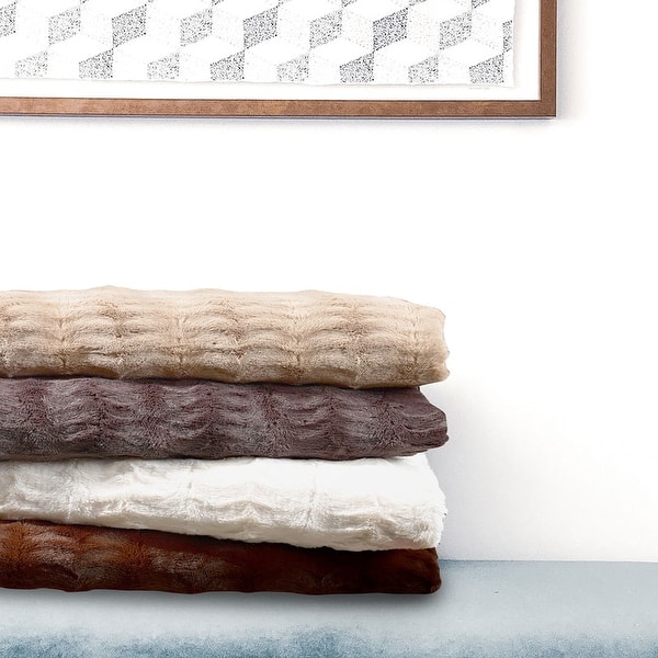 Copper Grove Soft Embossed Imitation Faux Fur Throw Bedding ...