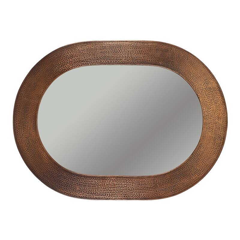 35" Oval Hammered Copper Mirror in Oil Rubbed Bronze (MFO3526)