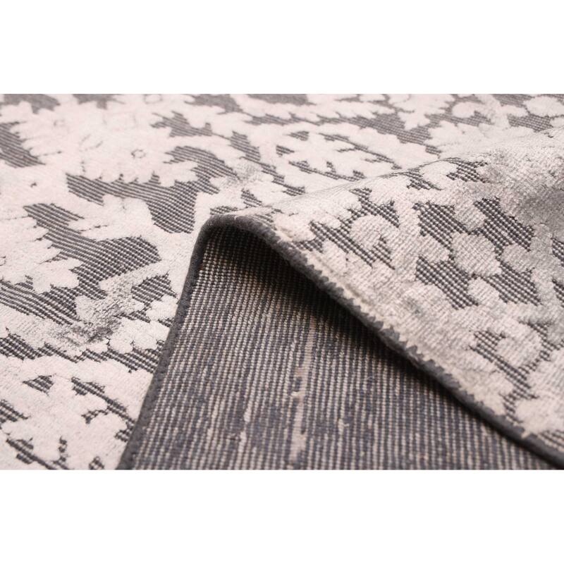 ECARPETGALLERY Hand Loomed Elysian Light Grey Viscose, Wool Rug - 8'3 x 11'10