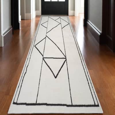 HomeRoots Moroccan Transitional Runner Area Rug - 120.00 in. x 30.00 in. x 0.60 in.