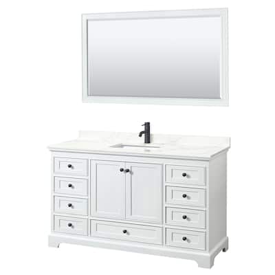 Deborah 60-inch Single Vanity, Quartz Top, 58-inch Mirror