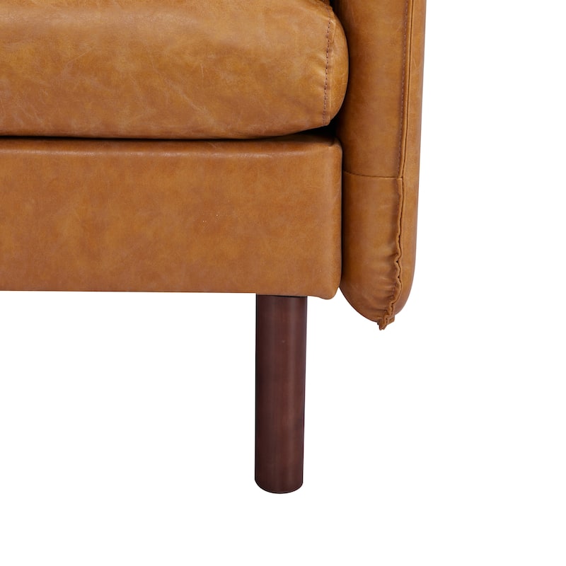 Yucca Modern Accent Chair, Polyester / Vegan Leather Armchair - Includes 2 throw pillows