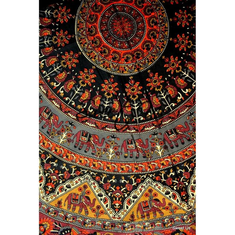 Cotton Elephant Floral Shine Tablecloth Rectangle