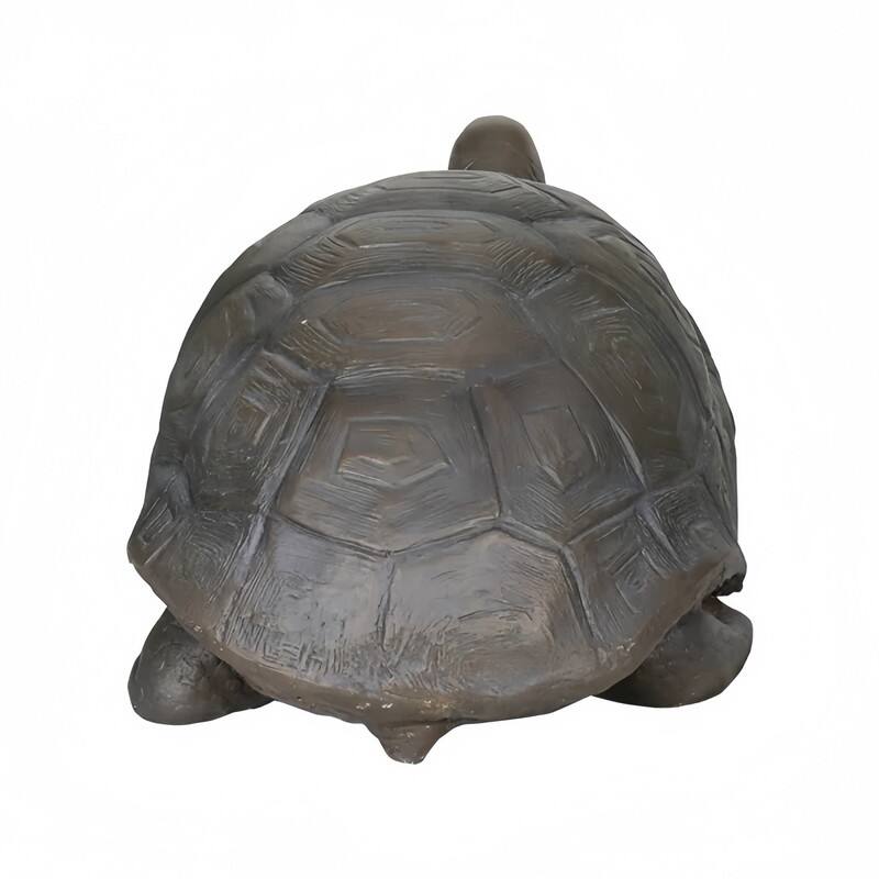 SunJet 12" Concrete Outdoor Tortoise Garden Statue - 11.7" H X 29.5"W X 15.7" D - Brown - 11.7" H X 29.5"W X 15.7" D