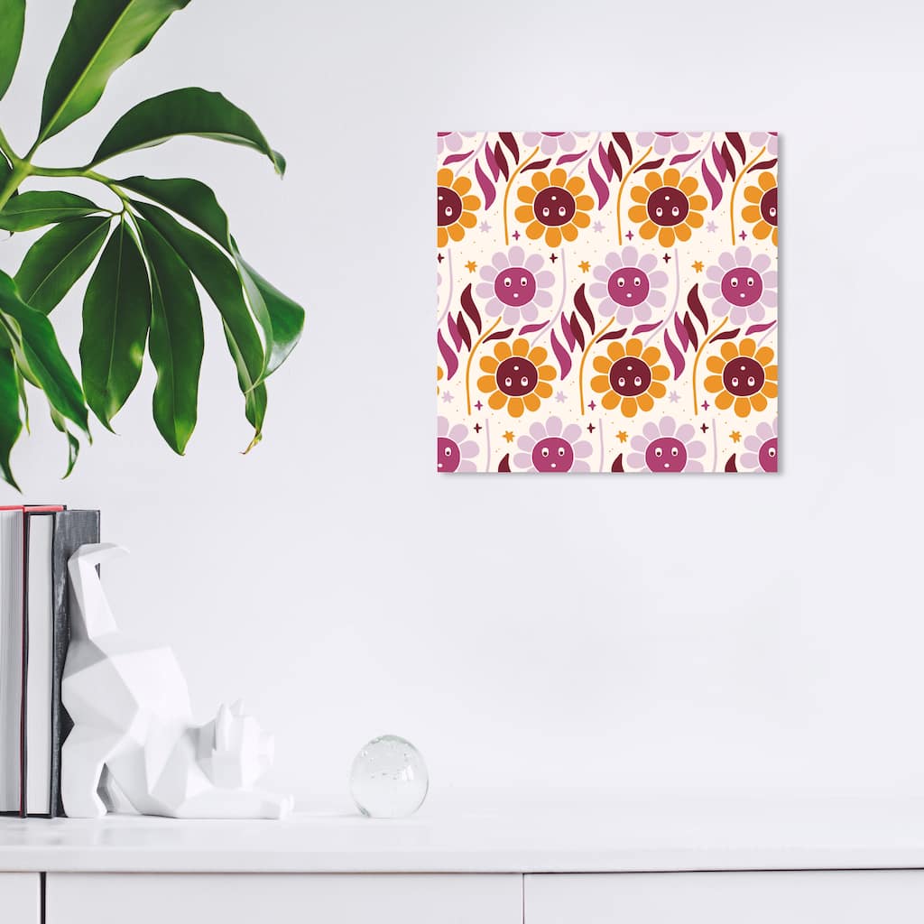 Wynwood Studio Canvas Floral and Botanical Floral Choice Purple and Apricot Modern & Contemporary Wall Art Canvas Print