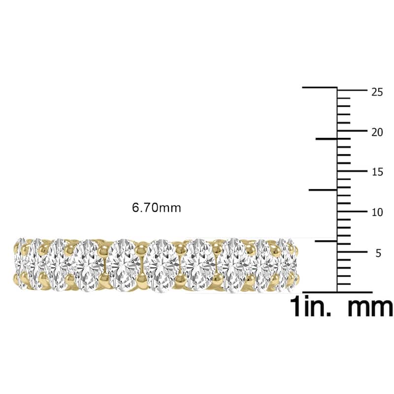 Marquee Jewels Oval Lab Grown Diamond Eternity Band in 14K Yellow Gold (8 Carat TW)