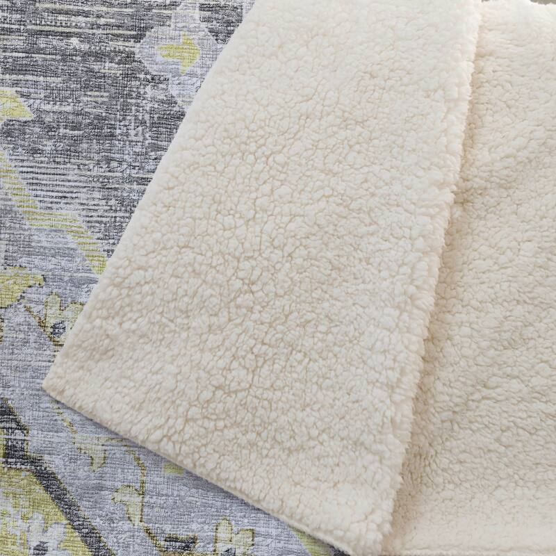 Premium Machine Washable ASB91 Boho Traditional Sherpa Throw Blanket
