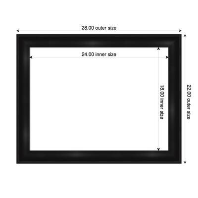 Amanti Art Grand Black Narrow Framed Dry Erase Magnetic Board