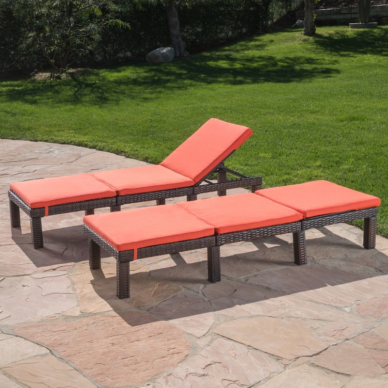 Jamaica Chaise Lounge Cushions ONLY (Set of 2) by Christopher Knight Home - Orange