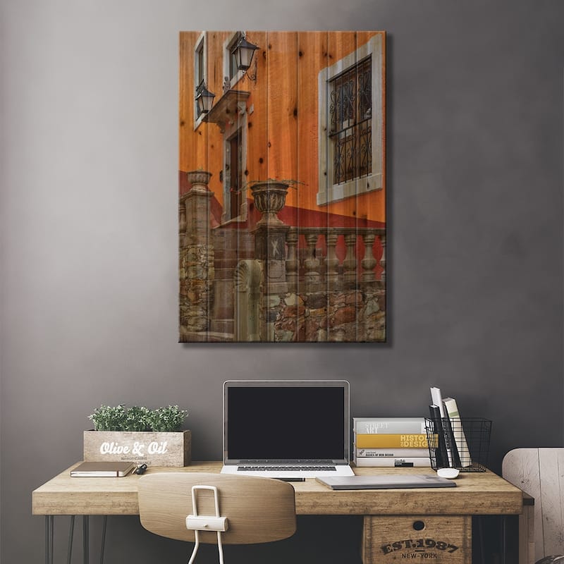 Guanajuato in Central Mexico. Old colonial architecture and stairways Print On Wood by Darrell Gulin - Multi-Color