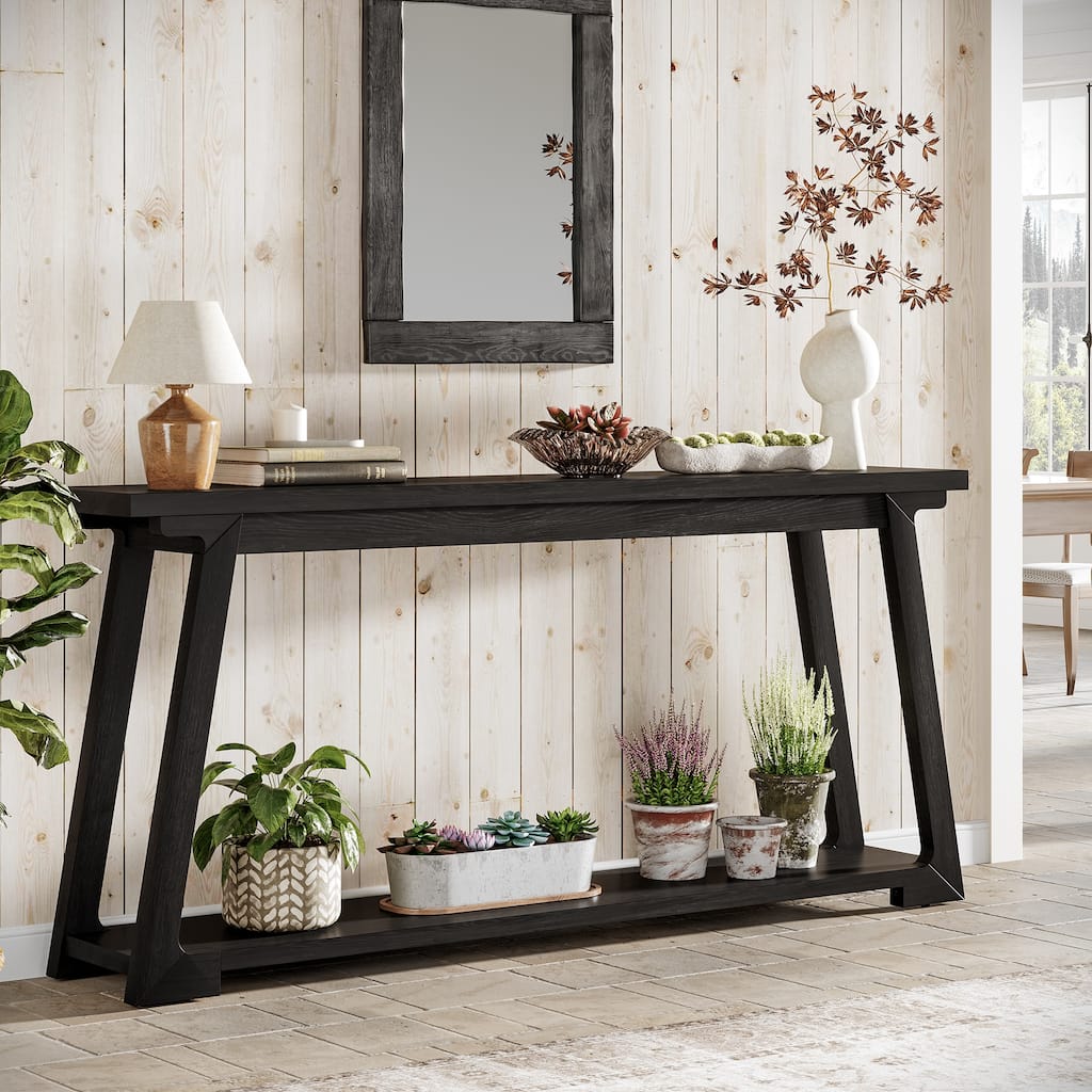 63-Inch Long Solid Wood Console Table For Living Room
