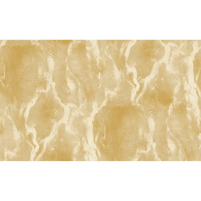 Galerie Wallcoverings Italian Design Collection Italian Marble Effect Vinyl on Non-woven Matte Wallpaper Roll Double Width - 33-feet long  x 42-inches wide - Light Beige/Gold