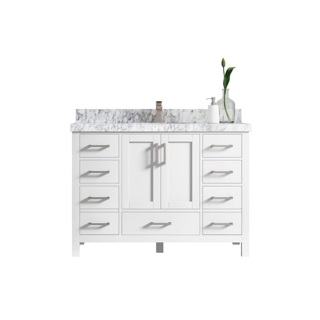 Willow Collection 48 in. W x 22 in. D Malibu Single Sink Bathroom Vanity with Countertop