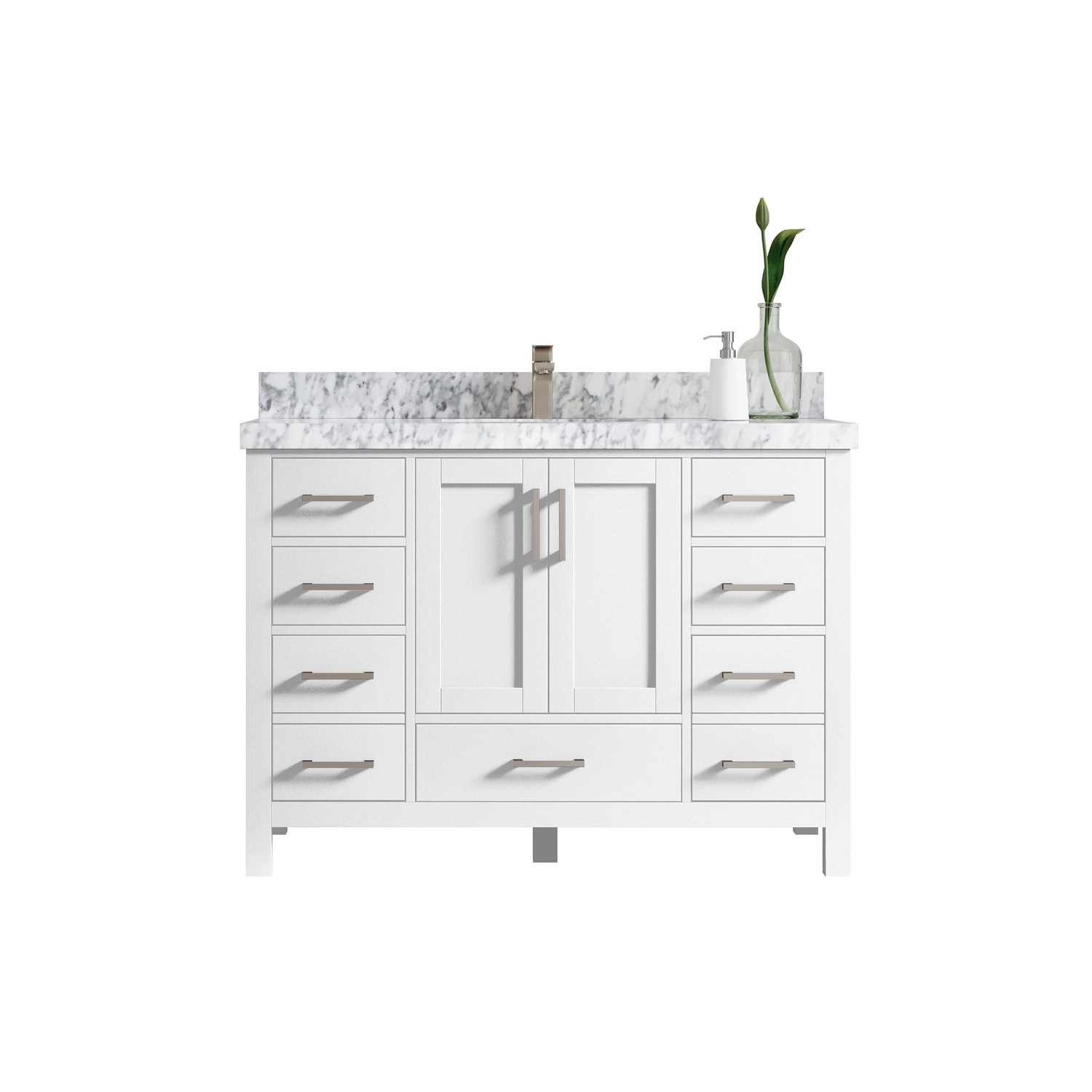 Willow Collection 48 in. W x 22 in. D Malibu Single Sink Bathroom Vanity with Countertop