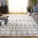 preview thumbnail 3 of 18, SAFAVIEH Berber Fringe Shag Leatha Trellis Rug - Cream/Dark Grey - 8' x 10'
