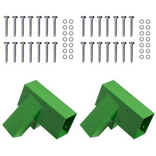 Heavy-Duty Durable and Rust Resistant Steel Swing Brackets for Backyard Playground Set Wooden Swing, Green