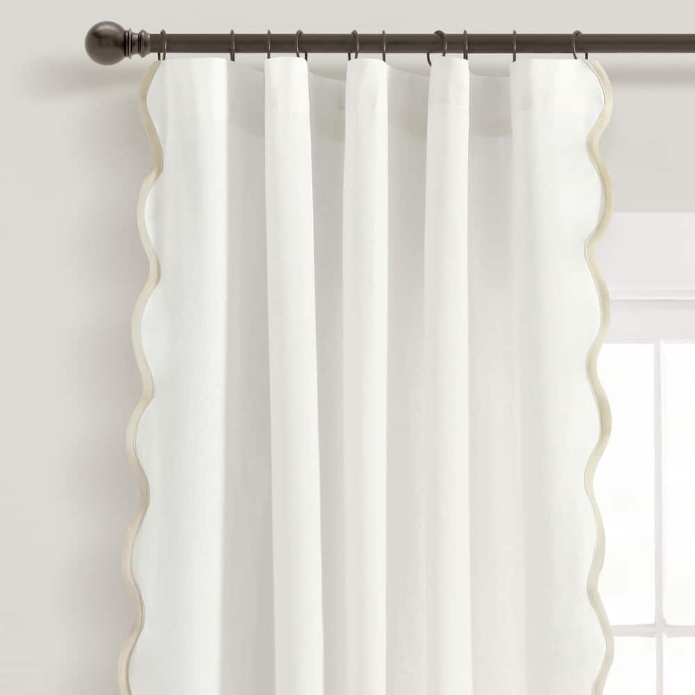 Lush Decor Coastal Chic Scallop Edge Window Curtain Panels