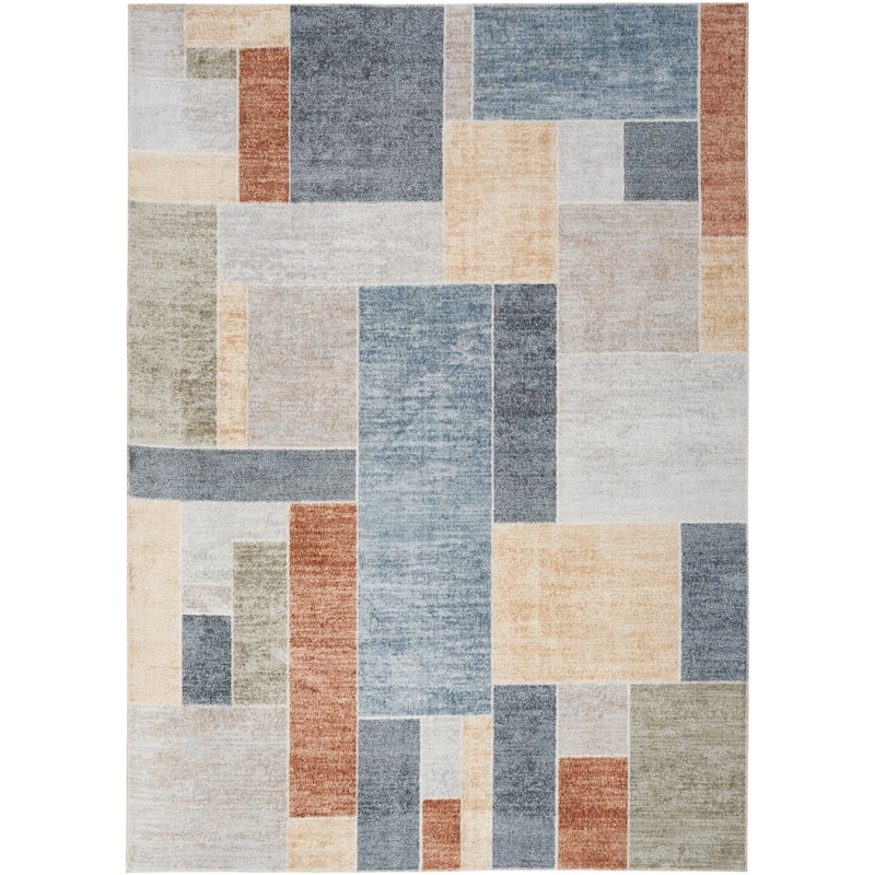 Nourison Astra Machine Washable Paneled Area Rug - 5' 3" x 7' - Multicolor