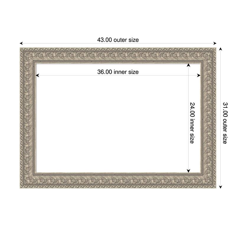 Sydney Silver Framed Dry Erase Magnetic Board - 43 x 31 in