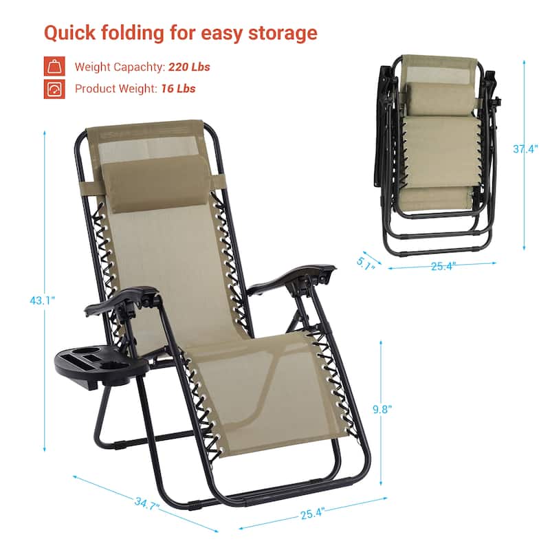 LIVOOSUN Zero Gravity Patio Chairs (Set of 2)