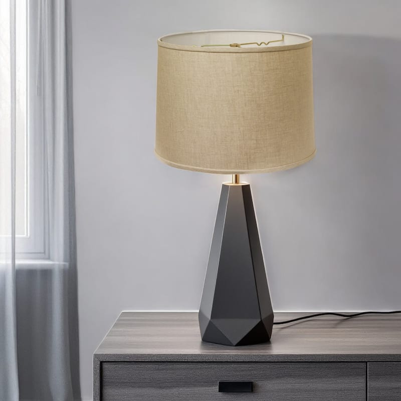 HomeRoots Dark Brown Linen Drum Lamp Shade - 15