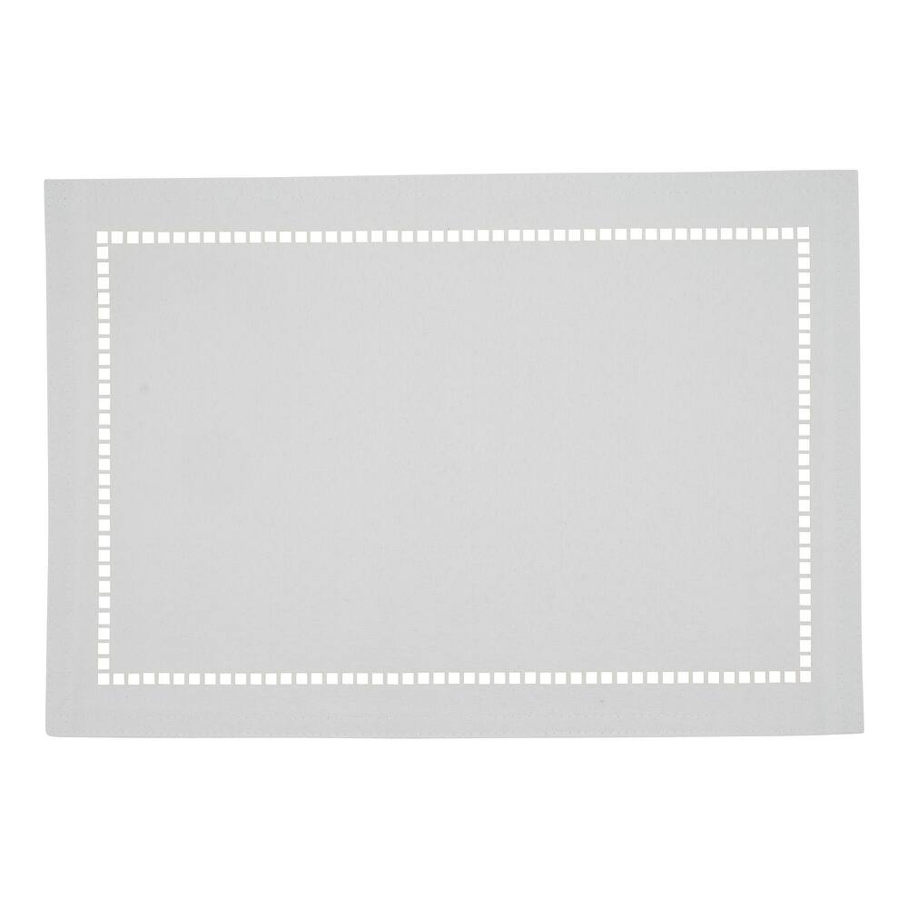 Table Placemats With Laser-Cut Hemstitch Design (Set of 4)