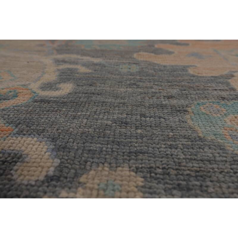 Oushak Turkish Area Rug Handmade Grey Vegetable Dye Wool Carpet - 9'6"x 11'10"